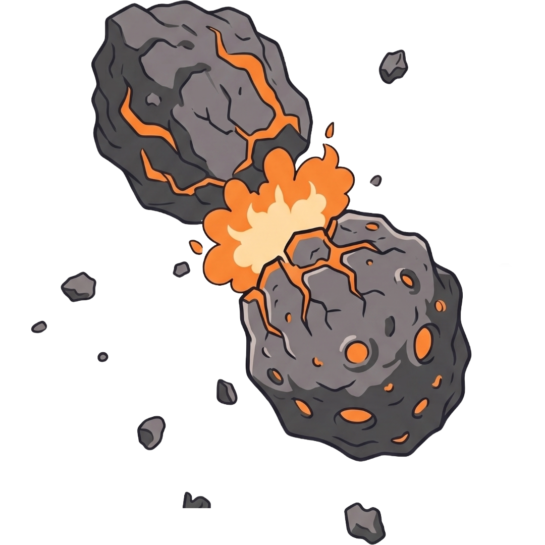 Colliding meteors